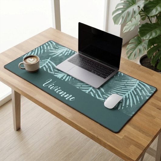 Monogramme de nom personnalisé feuille tropicale b