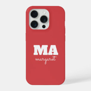 Monogramme de nom personnalisé rose et blanc uniqu