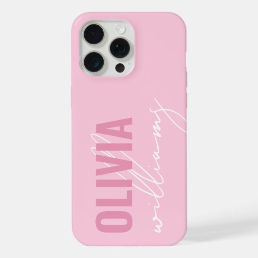 Monogramme de nom rose moderne (Verso)