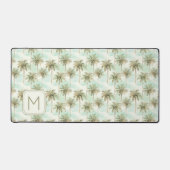 Monogramme de palmiers tropicaux Aqua et Cream (Recto)