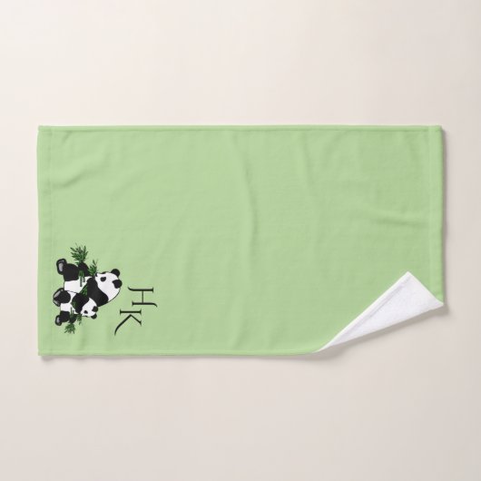 Monogramme de pandas géant (Serviette à main)