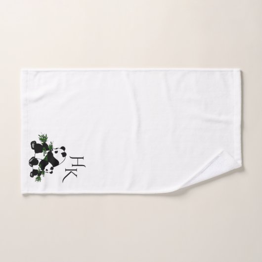 Monogramme de pandas géant (Serviette à main)