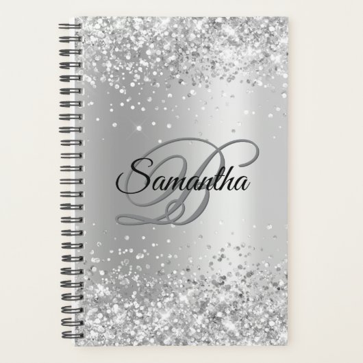 Monogramme de papier d'aluminium scintillant argen (Devant)
