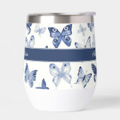 Monogramme de papillon bleu et blanc (Gauche)