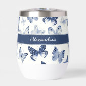 Monogramme de papillon bleu et blanc (Avant)