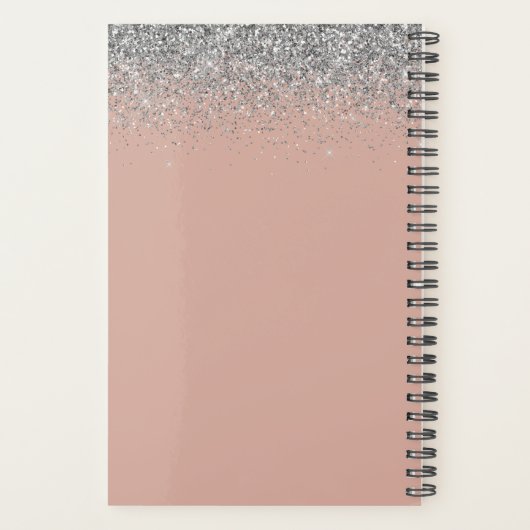 Monogramme de Parties scintillant d'argent rose et (Dos)