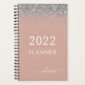 Monogramme de Parties scintillant d'argent rose et (Devant)