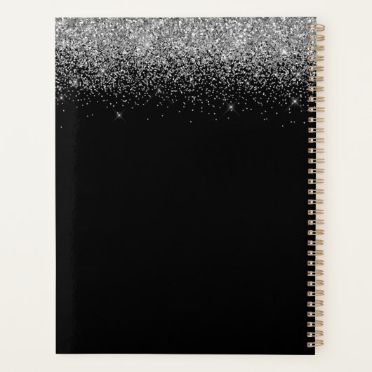 Monogramme de Parties scintillant noire en argent  (Dos)