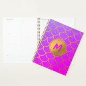 Monogramme de Parties scintillant rose violet or (Devant avec enveloppe)
