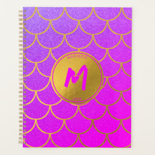 Monogramme de Parties scintillant rose violet or