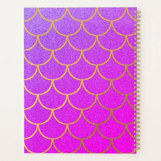 Monogramme de Parties scintillant rose violet or (Dos)