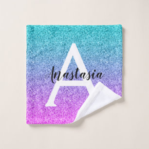 Monogramme de Parties scintillant violet Ombre Pin