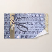 Monogramme de perles bleues éblouissantes (Serviette à main)