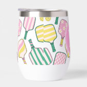 Monogramme de Pickleball Rose et Jaune Preppy (Droite)