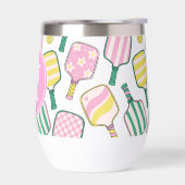 Monogramme de Pickleball Rose et Jaune Preppy (Gauche)