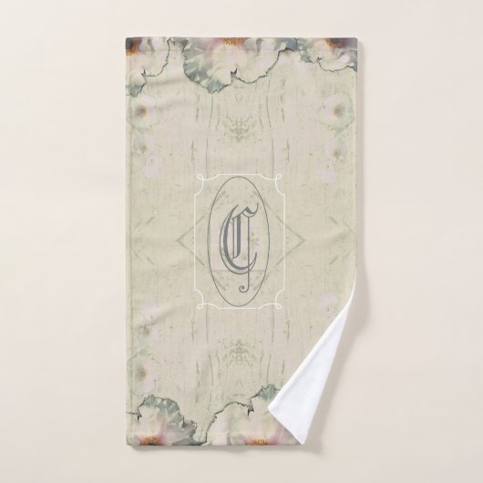 Monogramme de pivoine rustique Charm Tree (Serviette à main)