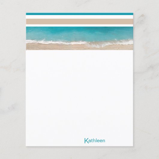 Monogramme de plage Tropical Papeterie personnalis (Devant)