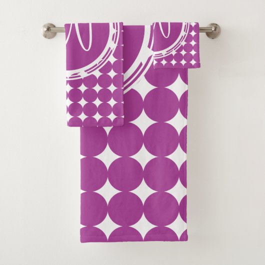 Monogramme de point Polka violet (En situation)