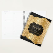 Monogramme de points de paillettes dorées élégants (Devant avec enveloppe)