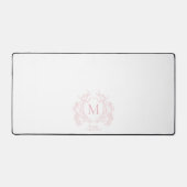 Monogramme de poitrine florale rose pâle classique (Recto)