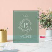 Monogramme de poitrine verte Mariage Numéro de tab (Mariage)