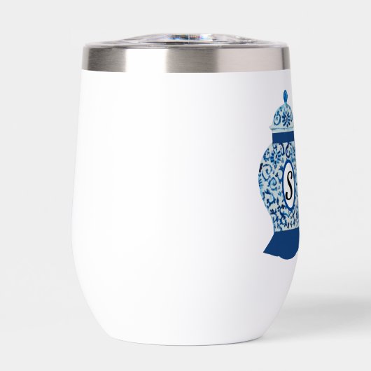 Monogramme de pot de gingembre bleu (Avant)