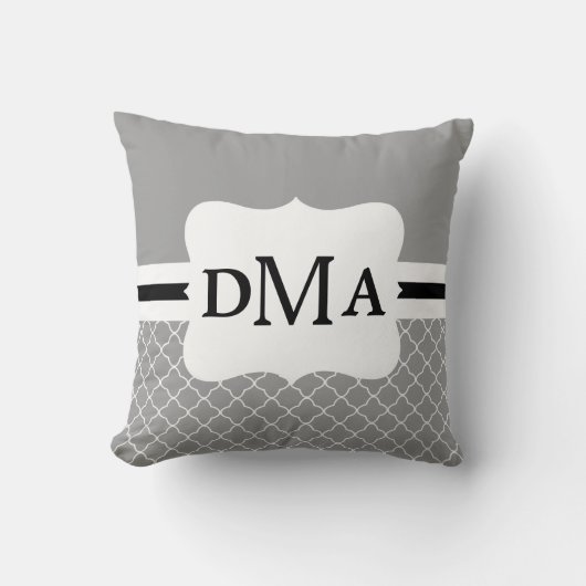 Monogramme de Quatrefoil moderne Coussin N'importe (Recto)