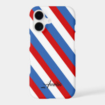 Monogramme de rayures bleu et blanc