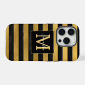 Monogramme de rayures d'or noir (Verso Horizontal)
