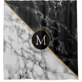 Monogramme de rideau de douche noir blanc personna (Devant)