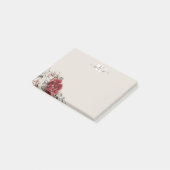 Monogramme de rose rouge rustique Floral Post-It N (Incliné)