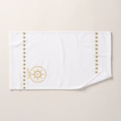 Monogramme de roue de bateau bleu or blanc (Serviette à main)