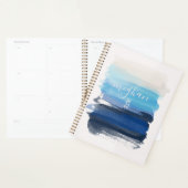 Monogramme de script aquarelle bleu océan (Devant avec enveloppe)
