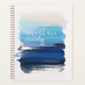 Monogramme de script aquarelle bleu océan  (Devant)