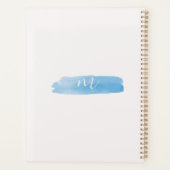 Monogramme de script aquarelle bleu océan (Dos)
