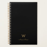 Monogramme de script Black Gold moderne