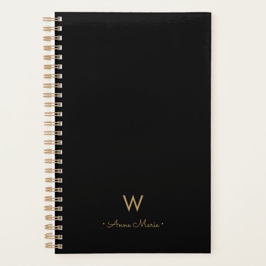 Monogramme de script Black Gold moderne (Devant)