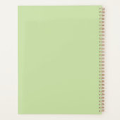 Monogramme de script blanc vert clair moderne (Dos)