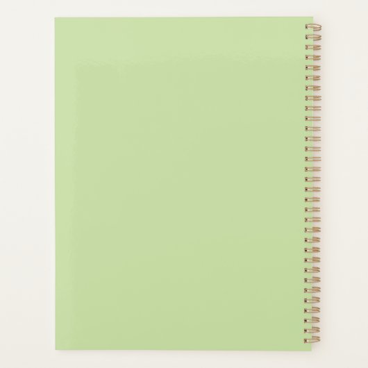 Monogramme de script blanc vert clair moderne (Dos)