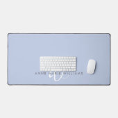 Monogramme de script bleu blanc moderne (Clavier et souris)