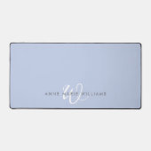 Monogramme de script bleu blanc moderne (Recto)