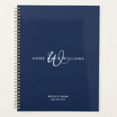 Monogramme de script bleu marine moderne (Devant)
