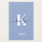 Monogramme de script bleu moderne (Devant)