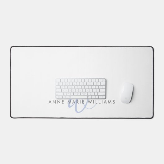 Monogramme de script bleu moderne (Clavier et souris)