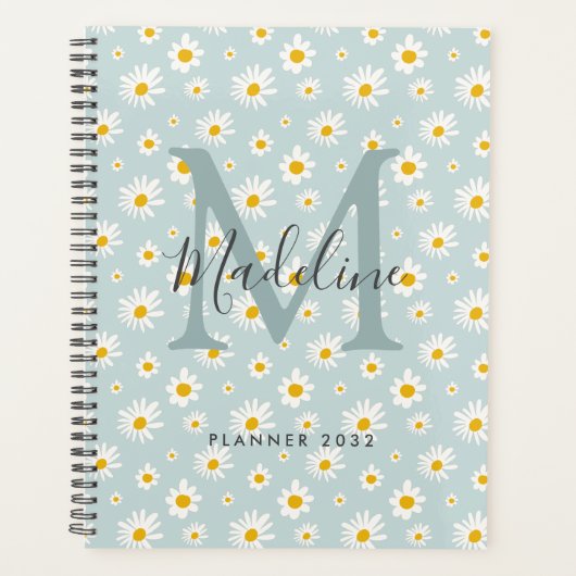 Monogramme de script chic minimal daisy sarcelle (Devant)