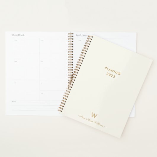 Monogramme de script d'or ivoire moderne (Devant avec enveloppe)