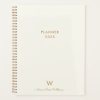 Monogramme de script d'or ivoire moderne