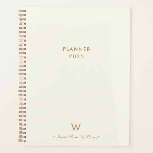 Monogramme de script d'or ivoire moderne (Devant)