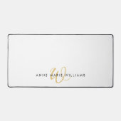 Monogramme de script en or blanc moderne (Recto)