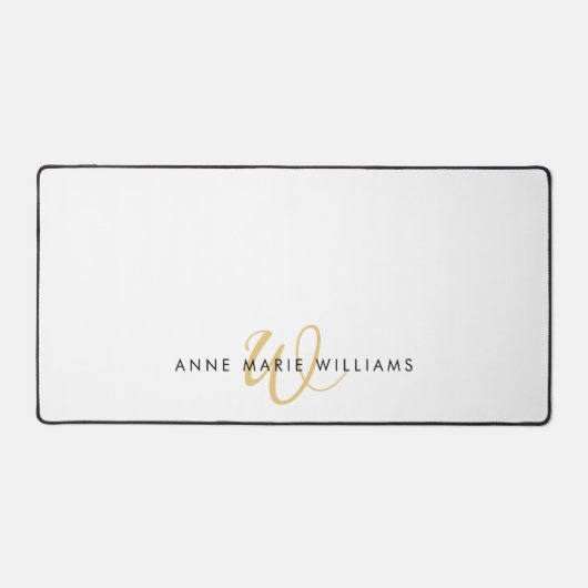 Monogramme de script en or blanc moderne (Recto)
